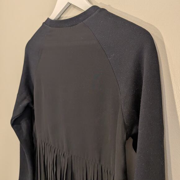 French Connection Sweater MixedMedia Sheer Pleats Classic Casual - Size XS - Picture 5 of 8